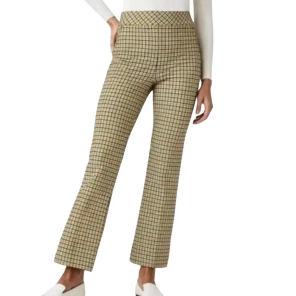 Spanx The Perfect Ankle Pants Kick Flare Size 1X Dijon Houndstooth Ponte Pull On - Picture 1 of 13